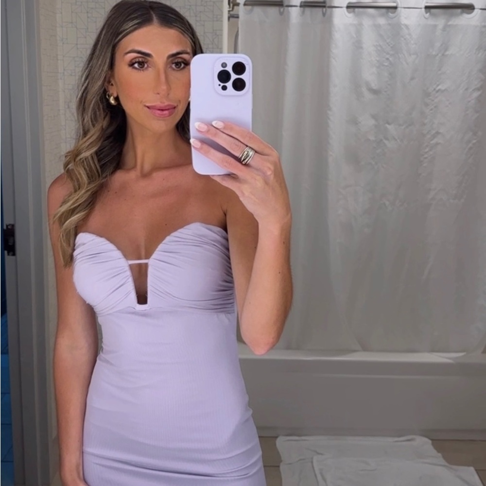 WORN ONCE hello molly midi fitted purple dress